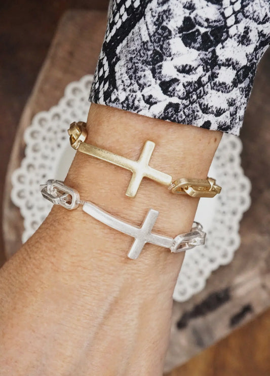Paper Clip Cross bracelet