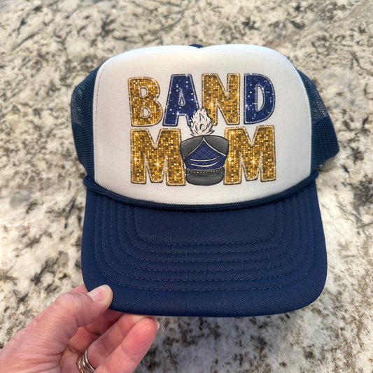 Hat- Band Mom in navy & gold