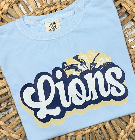 Lions Pom shirt on Chambray