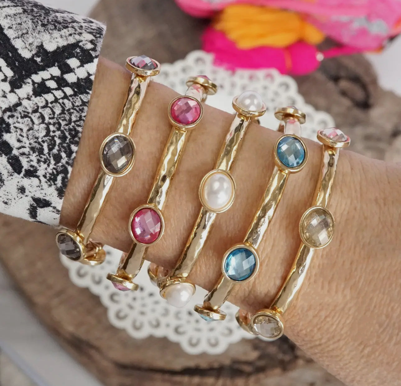 Bangle - Blue Jeweled