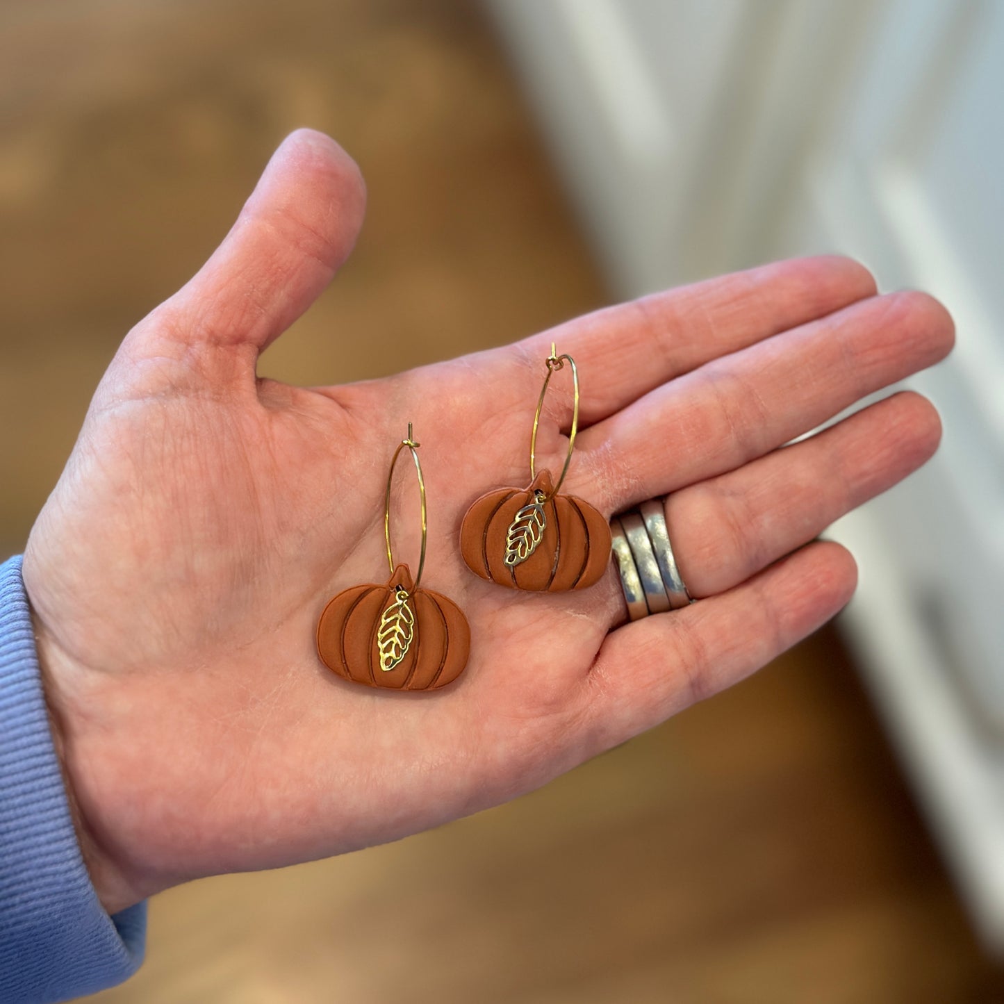 Pumpkin polymer clay Earrings