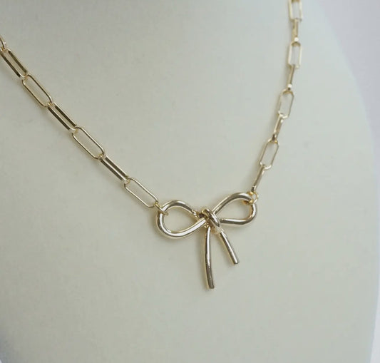 Necklace - Gold Bow