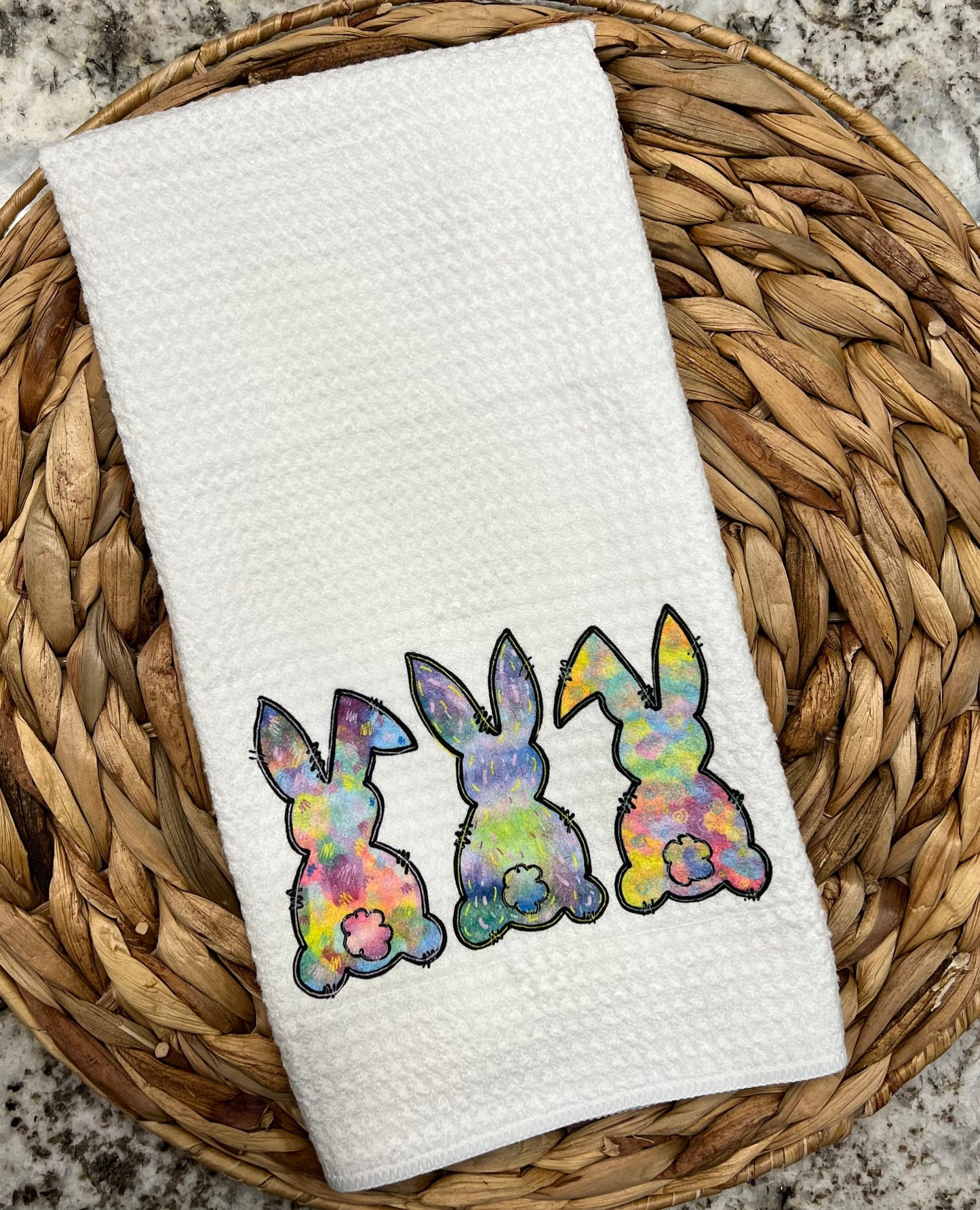 Bunny Easter kitchen towel