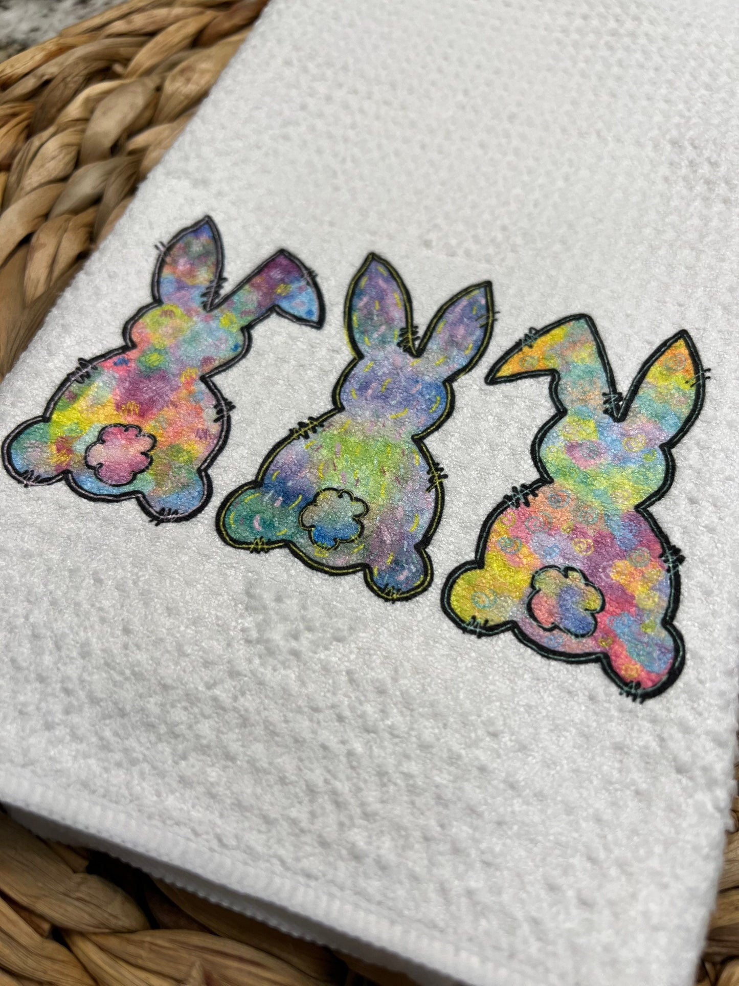 Bunny Easter kitchen towel