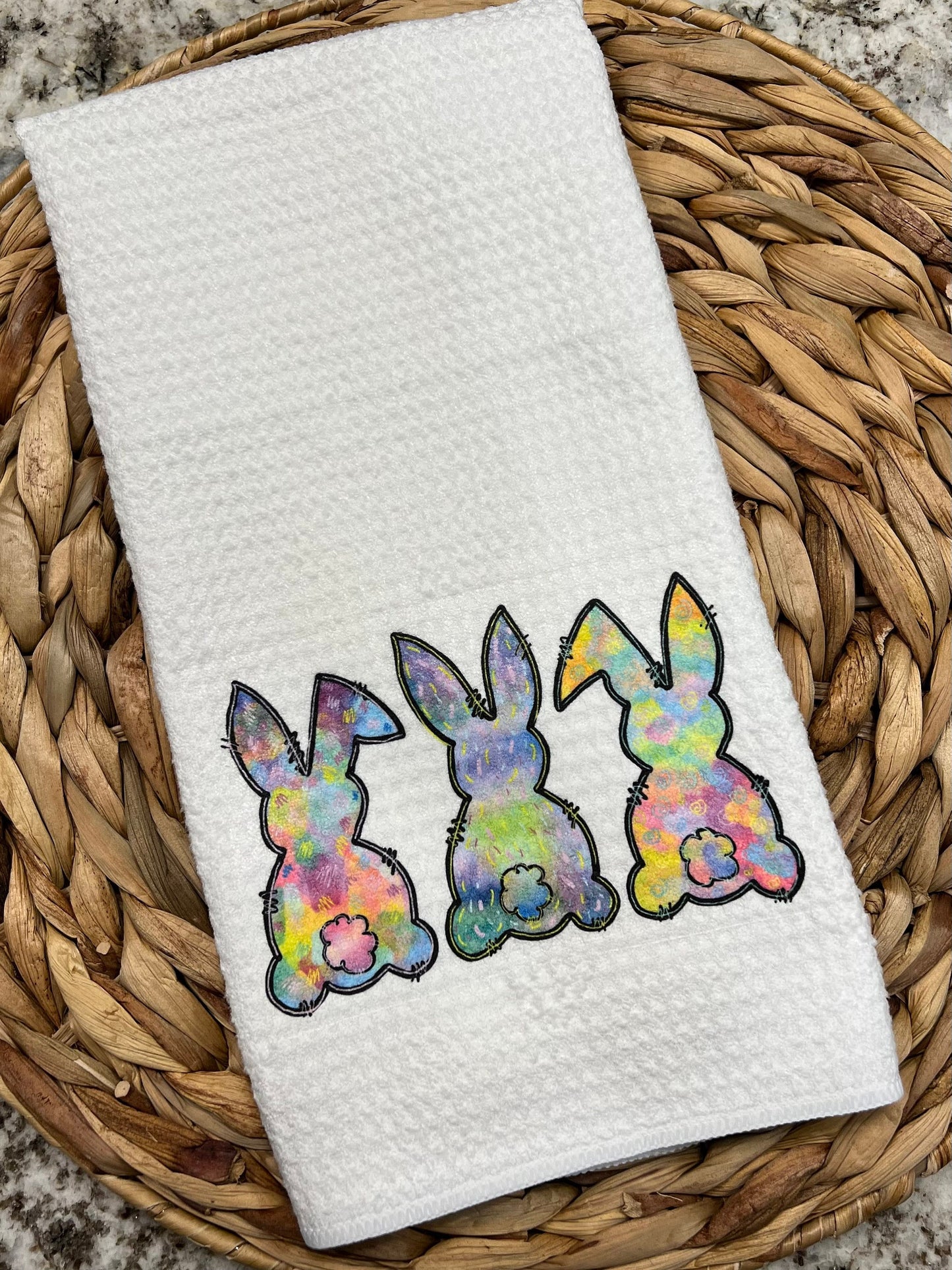 Bunny Easter kitchen towel