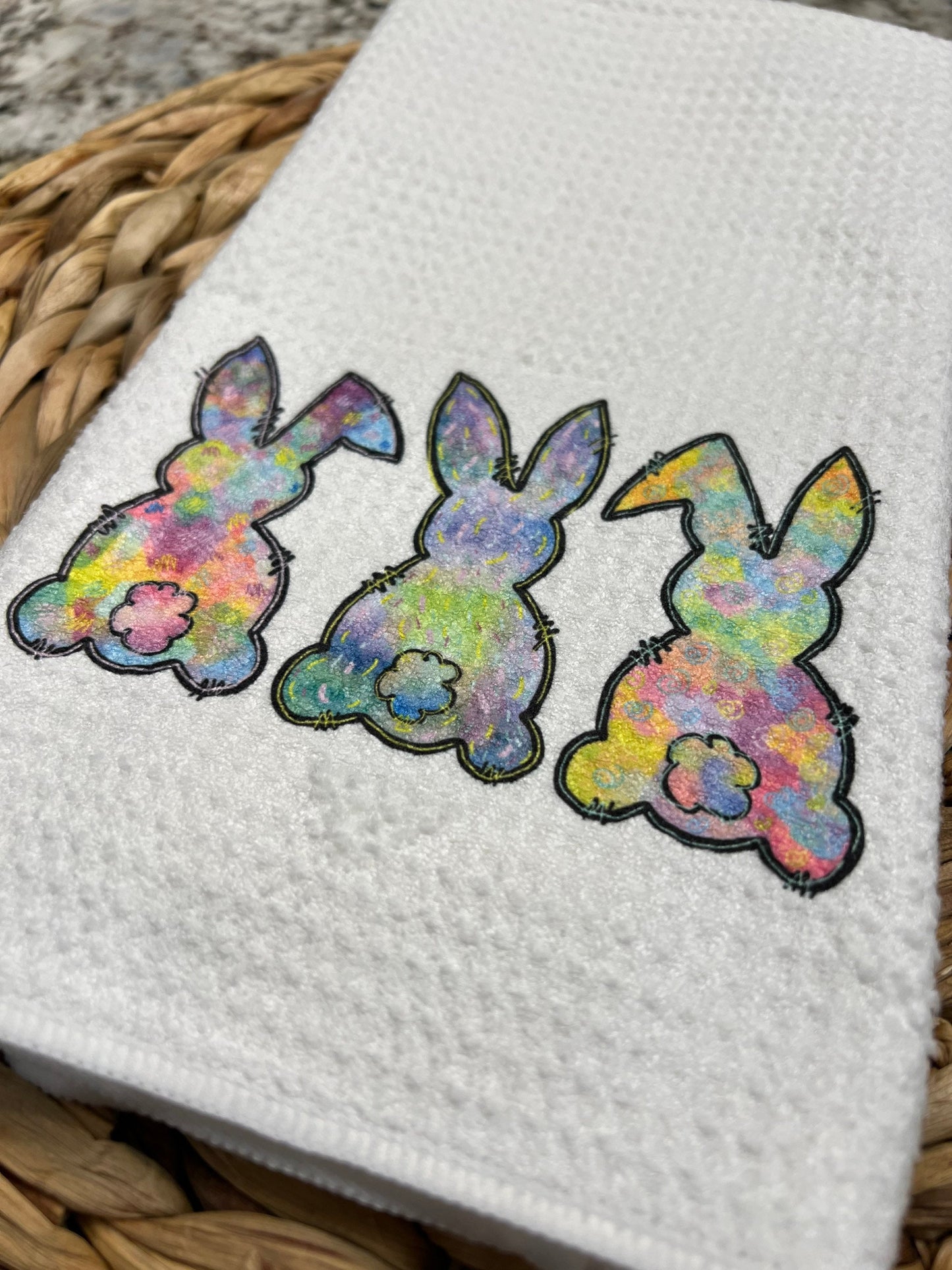 Bunny Easter kitchen towel