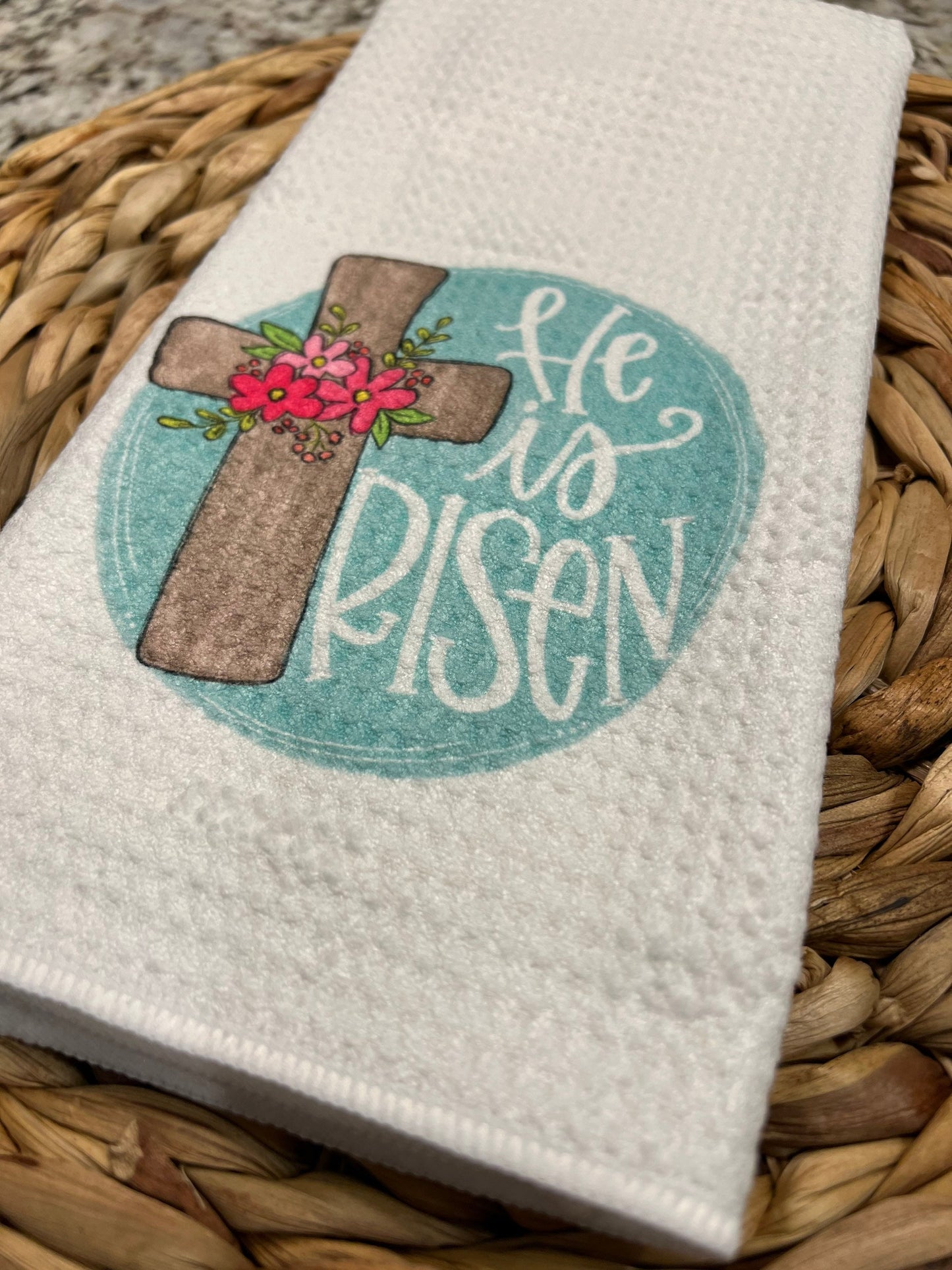 He Is Risen Easter kitchen towel