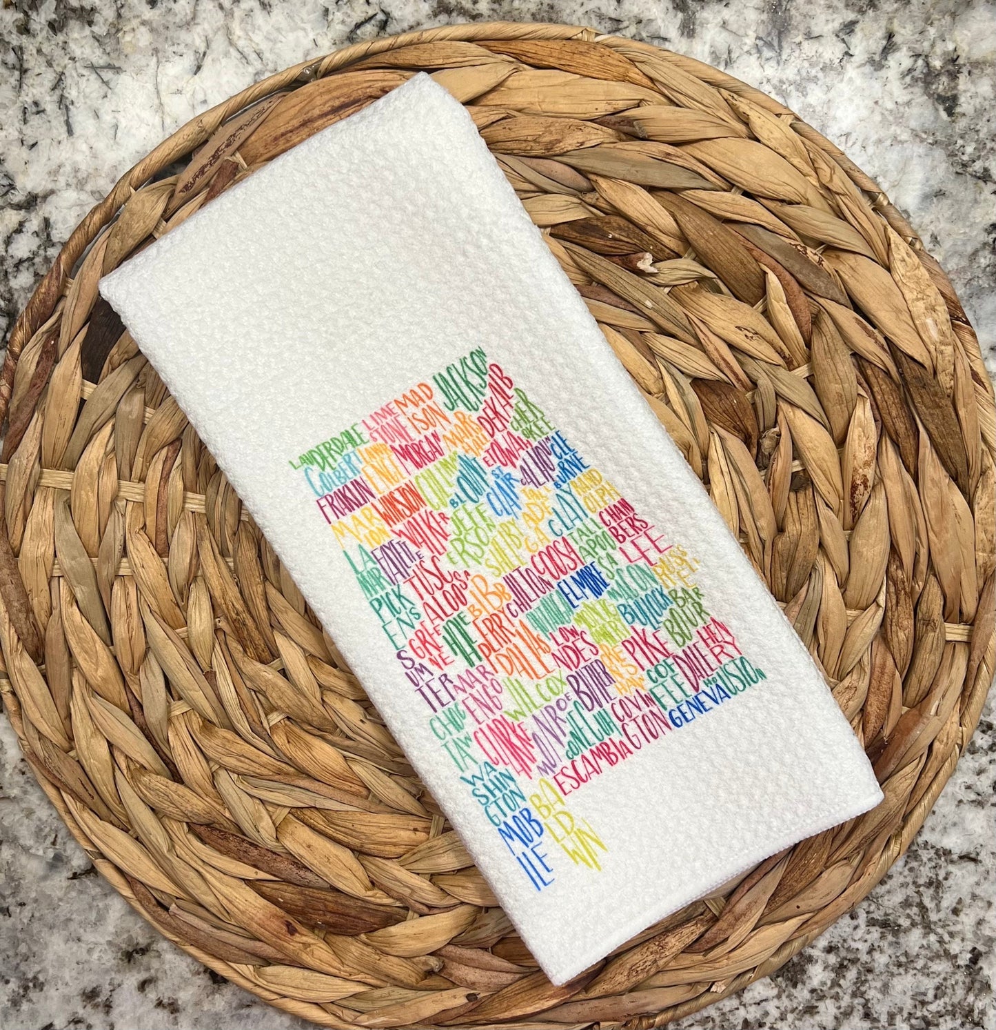 Alabama counties kitchen towel