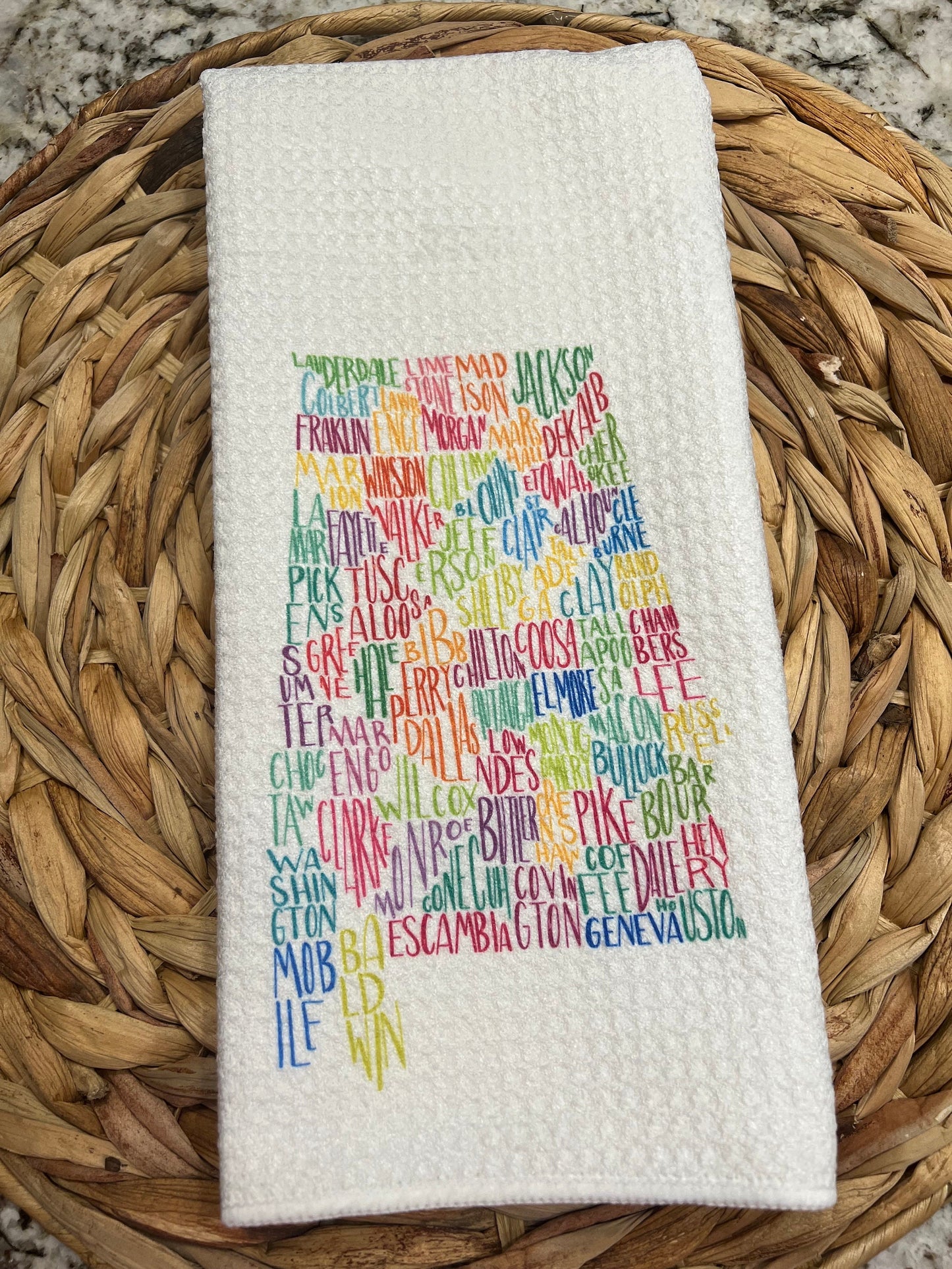 Alabama counties kitchen towel