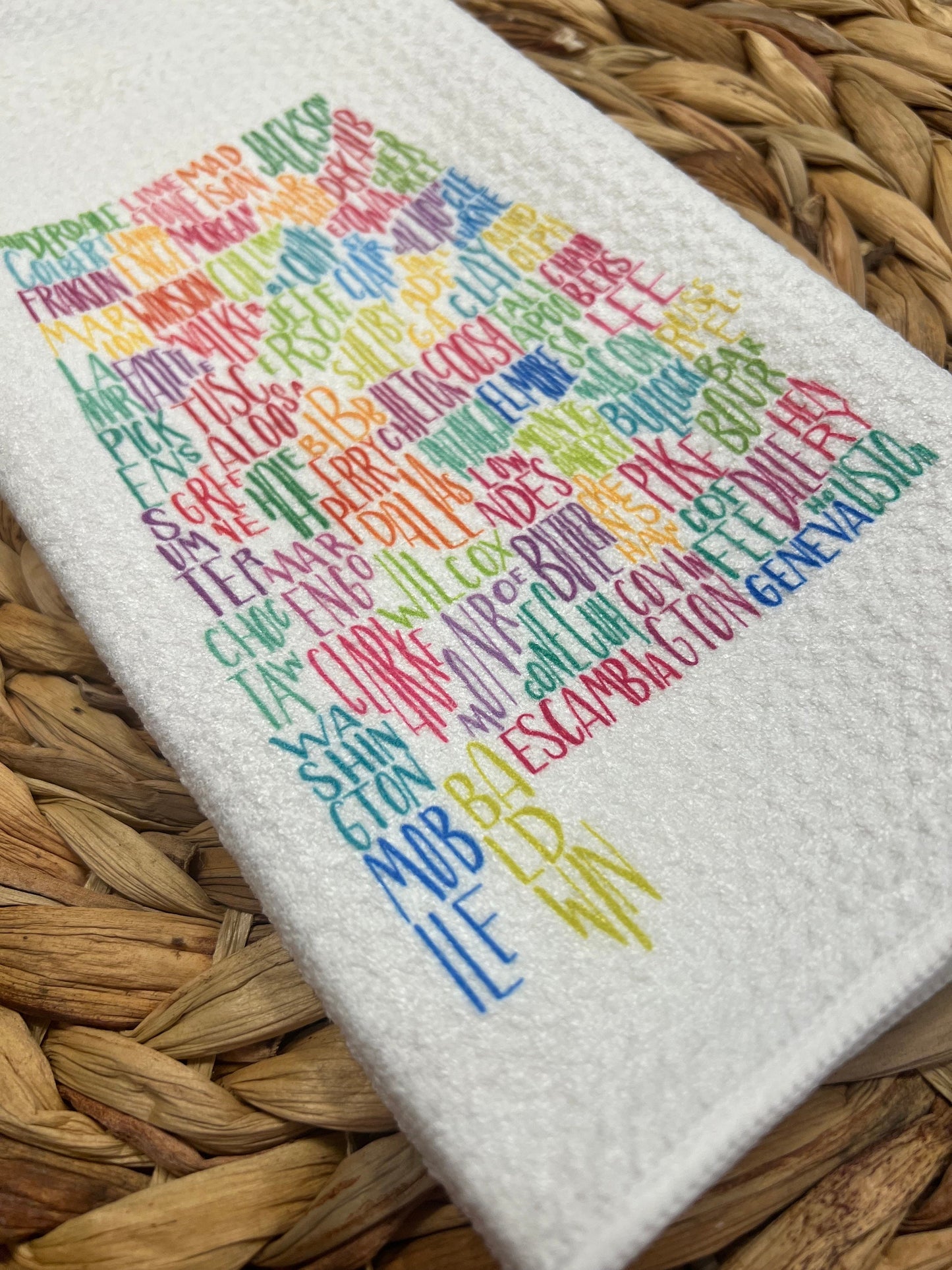 Alabama counties kitchen towel