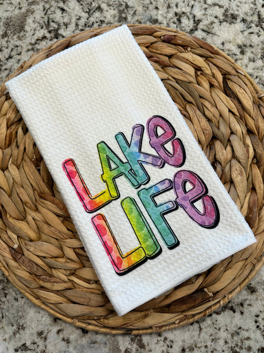 Lake Life summer kitchen towel