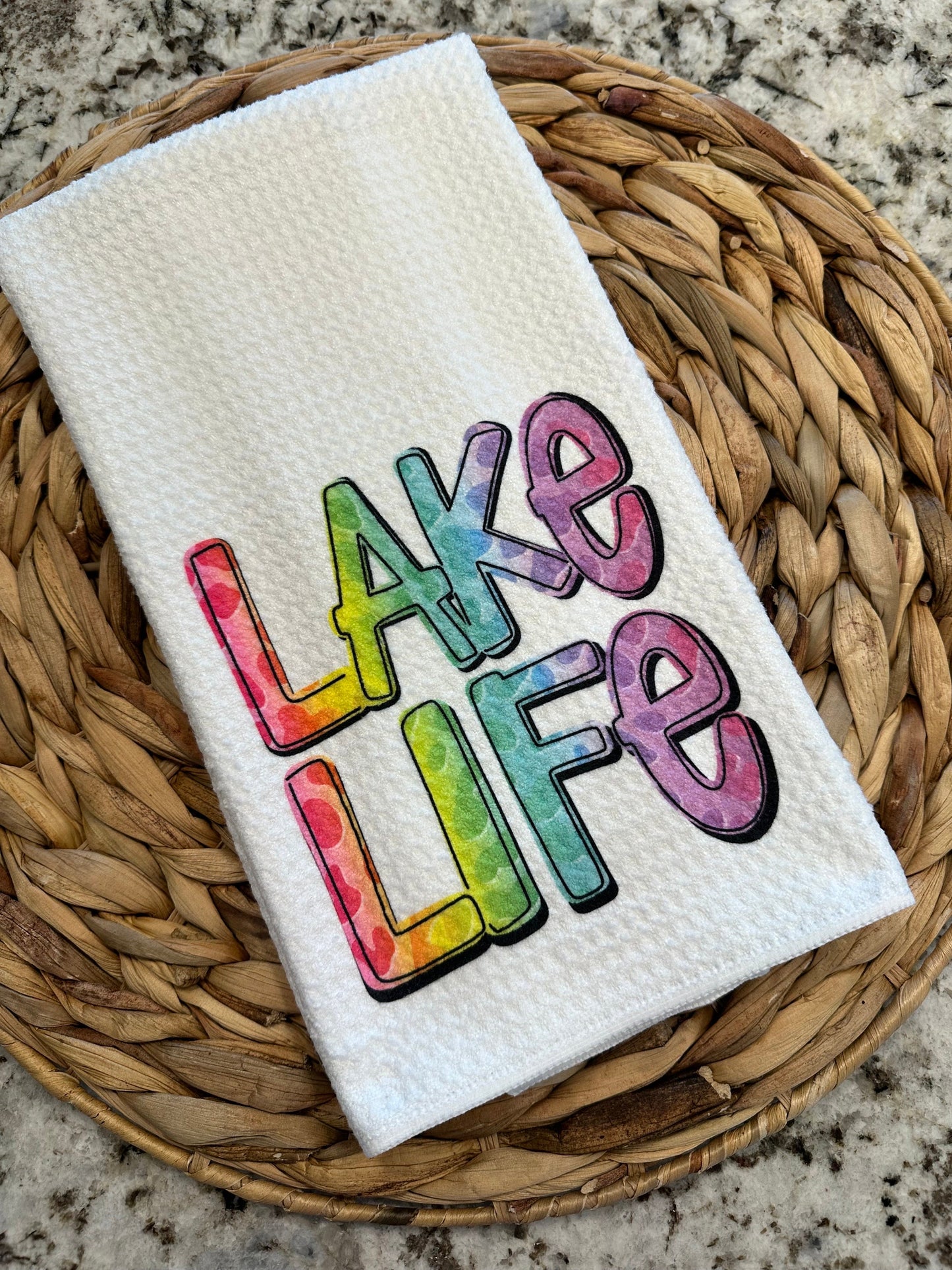 Lake Life summer kitchen towel